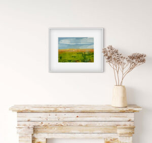 Saltmarsh - abstract acrylic original painting on paper by angie moyes