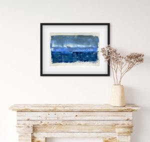 Squall - abstract acrylic original painting on paper by angie moyes