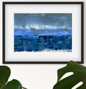 Squall - abstract acrylic original painting on paper by angie moyes