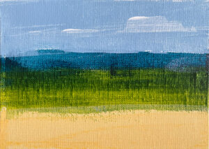 By the sea - faux abstract landscape by angie moyes