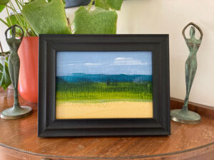 By the sea - faux abstract landscape by angie moyes