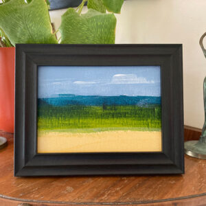 By the sea - faux abstract landscape by angie moyes