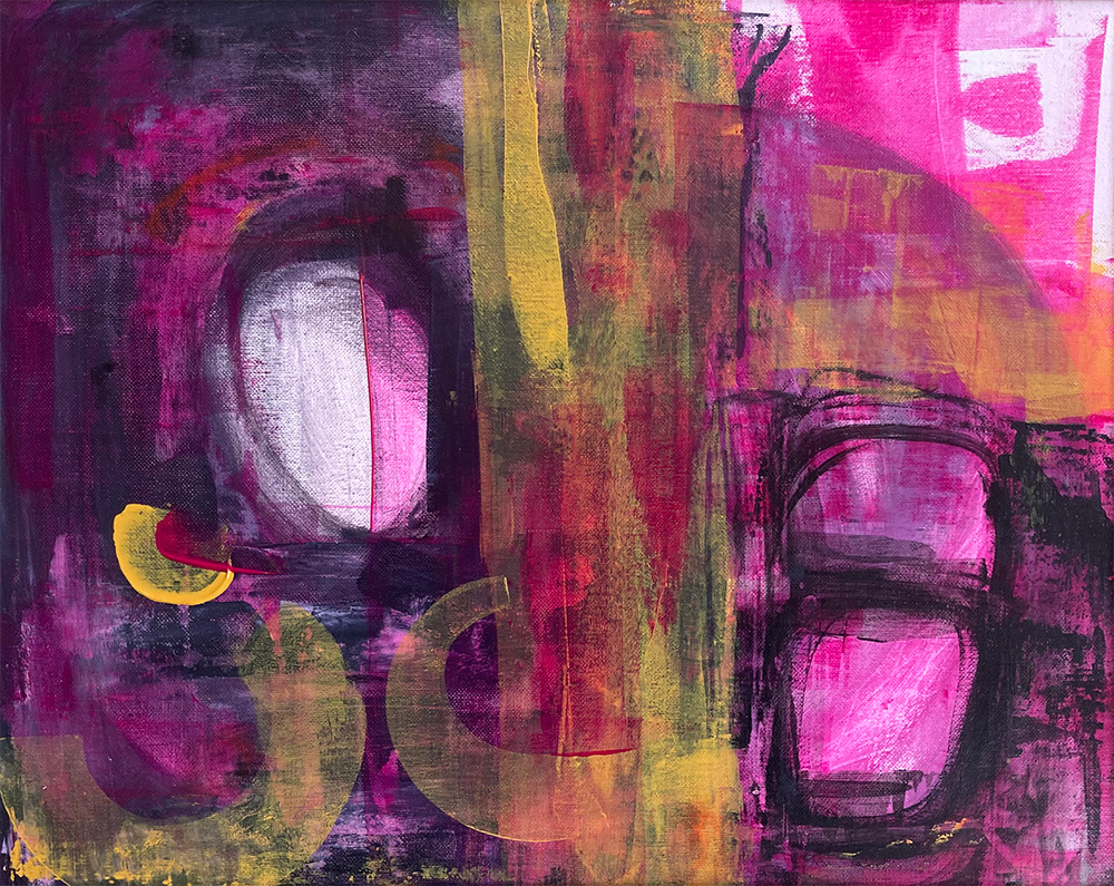 Easter - abstract acrylic original painting by angie moyes