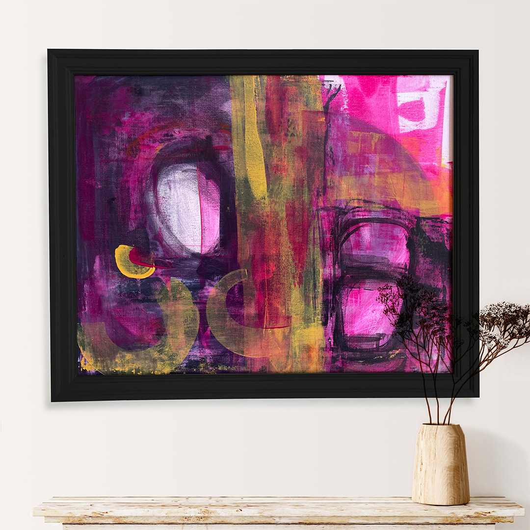 Easter - abstract acrylic original painting by angie moyes