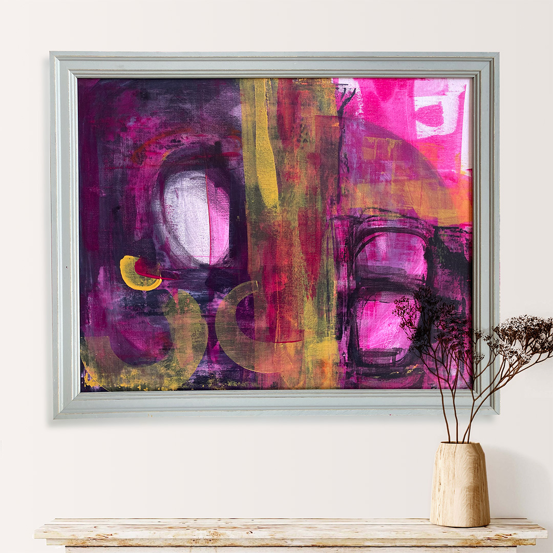 Easter - abstract acrylic original painting by angie moyes