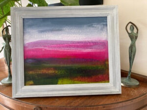 Heather - faux abstract landscape by angie moyes