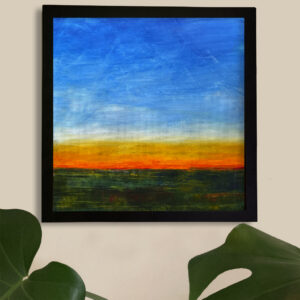 autumn horizon - abstract acrylic original painting by angie moyes