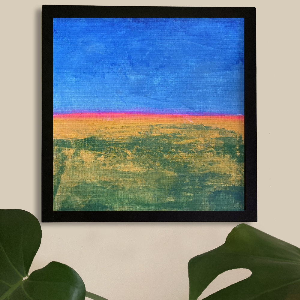 sweet horizon - abstract acrylic original painting by angie moyes